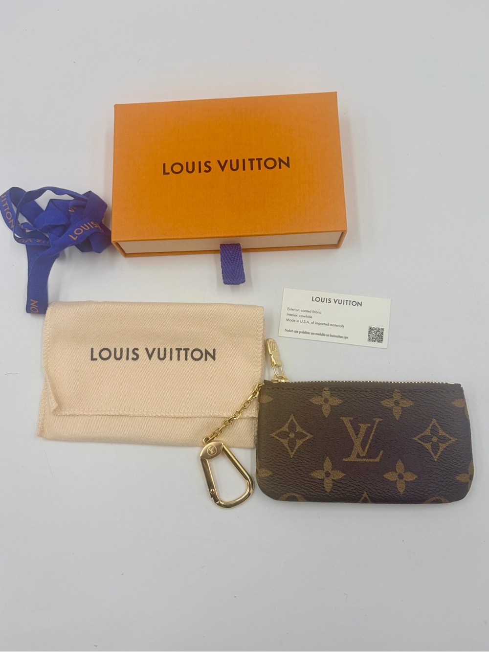 Authentic Louis Vuitton Monogram Key chain Pochette NIB Brand new key pouch